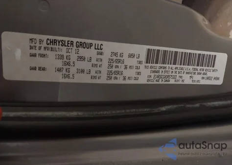 2013 Dodge Grand Caravan Sxt z USA, uszkodzony, nr VIN 2C4RDGCG0DR575322